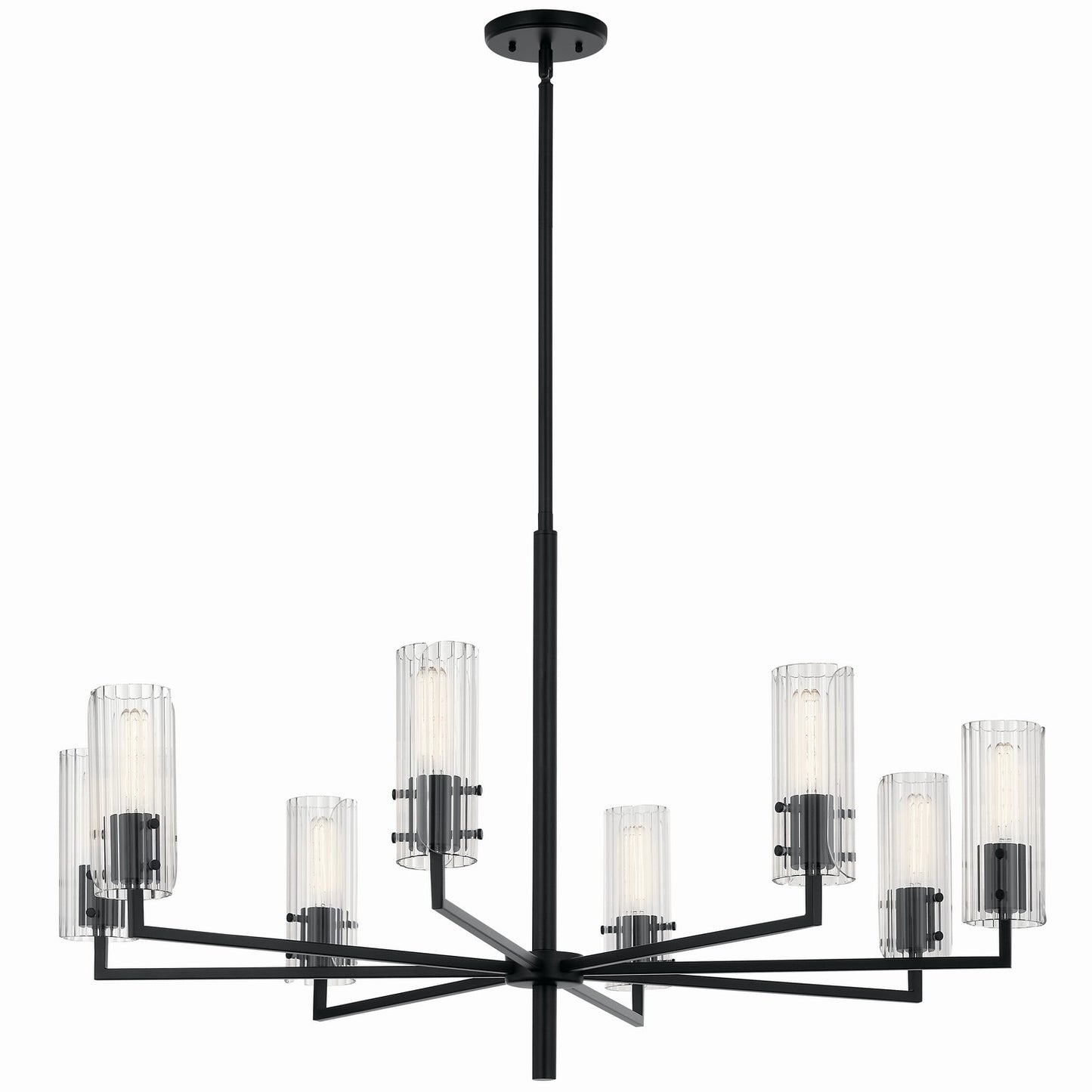 Velestino Eight Light Chandelier in Black