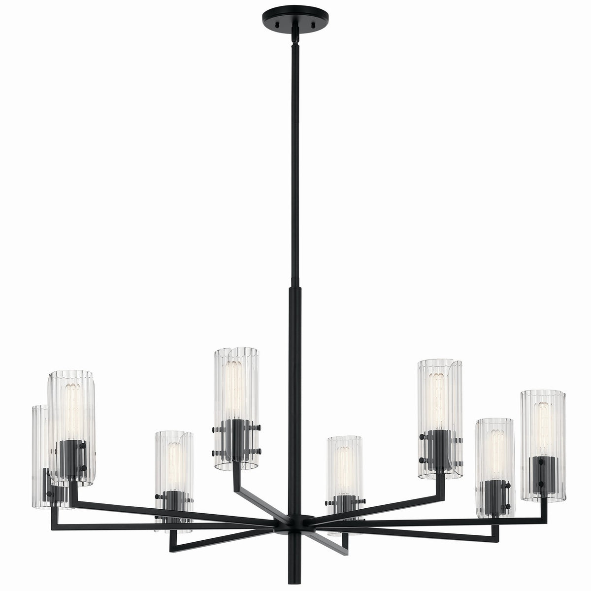 Velestino Eight Light Chandelier in Black