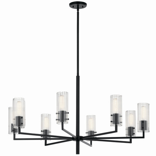 Velestino Eight Light Chandelier in Black