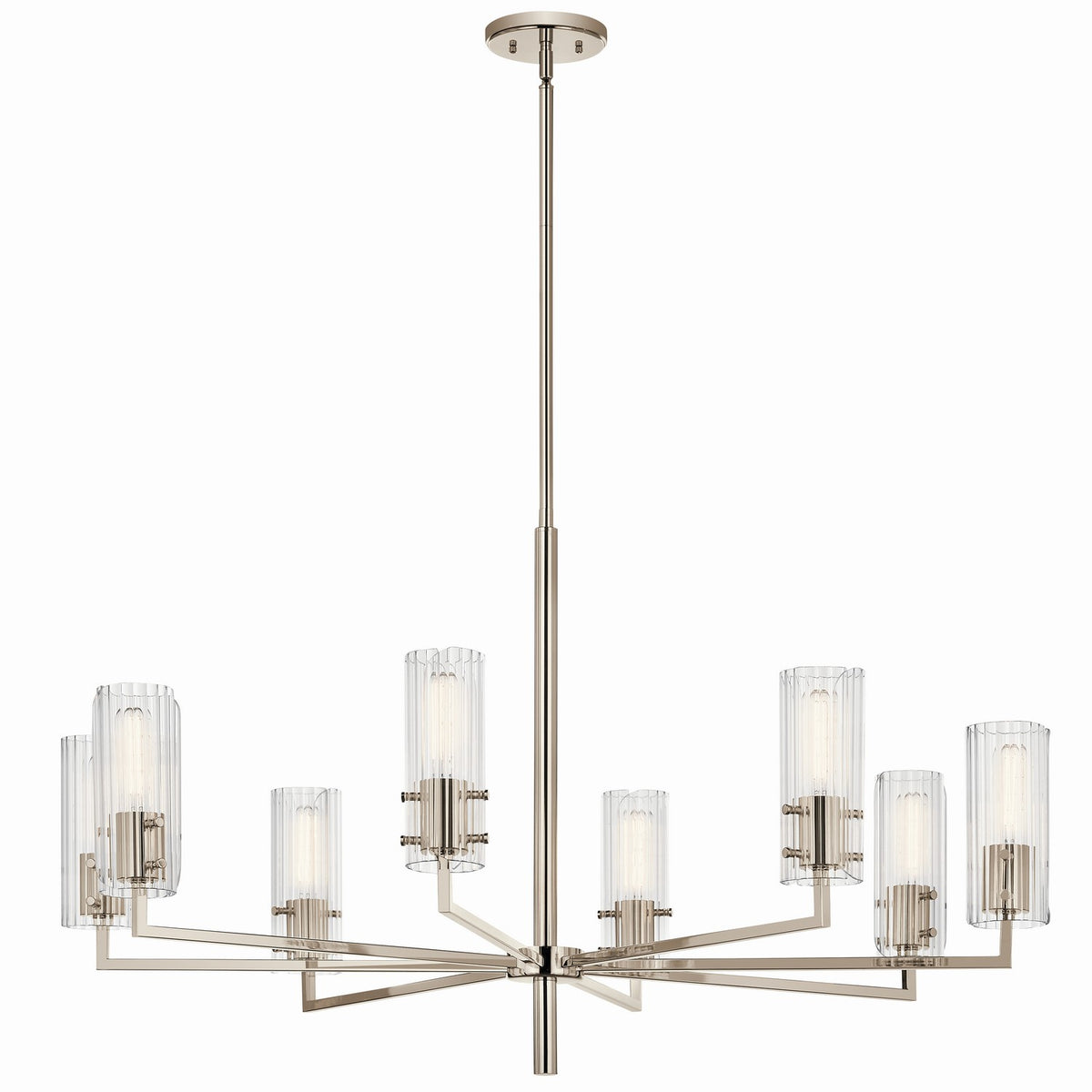 Velestino Eight Light Chandelier in Polished Nickel