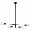 Velestino Four Light Linear Chandelier in Black