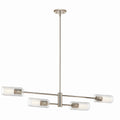 Velestino Four Light Linear Chandelier in Polished Nickel