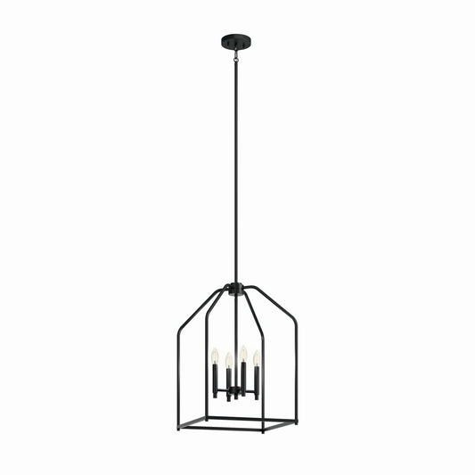 Madden Four Light Foyer Pendant in Black