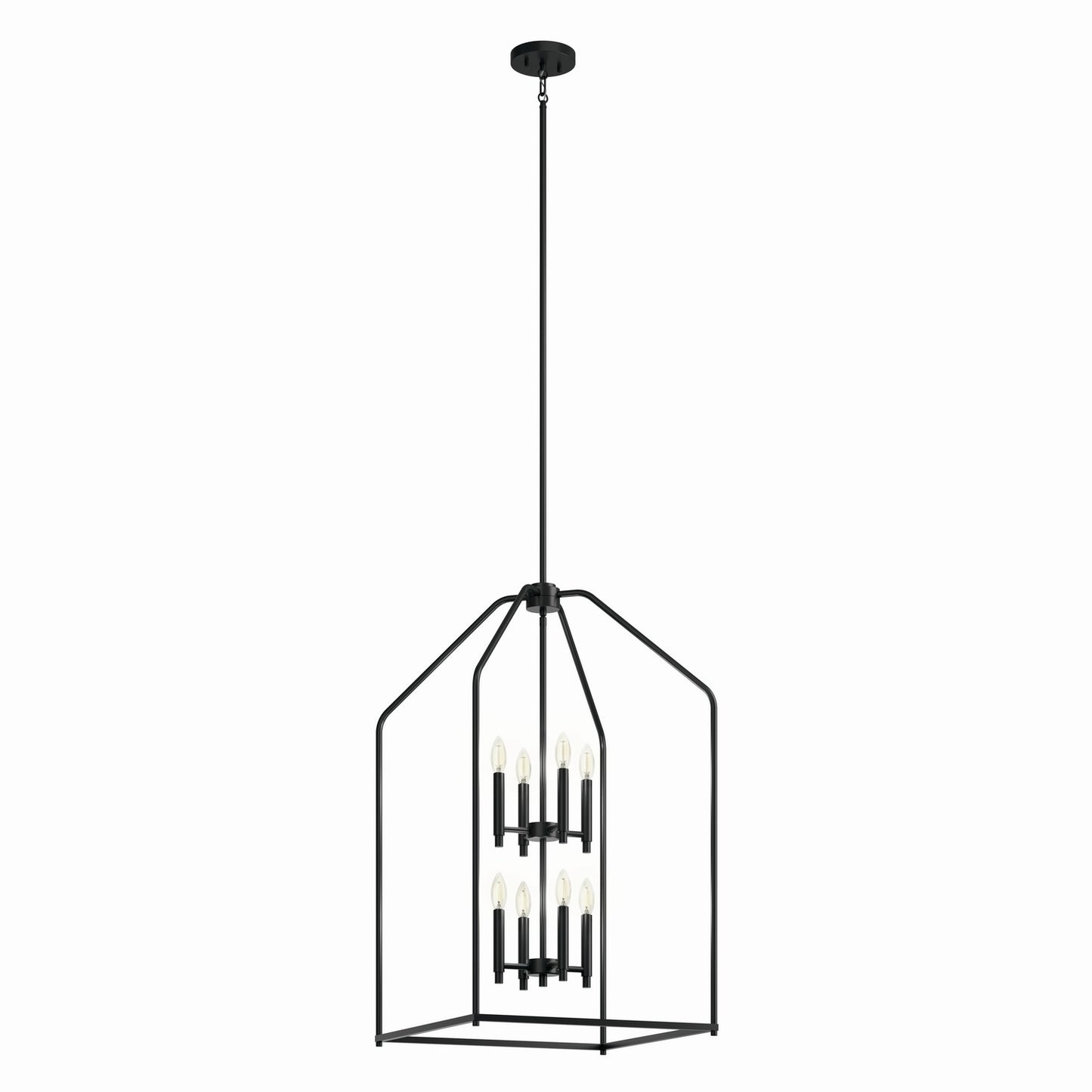 Madden Eight Light Foyer Pendant in Black