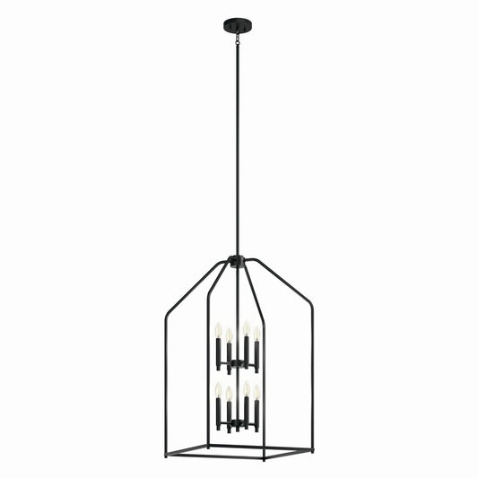 Madden Eight Light Foyer Pendant in Black