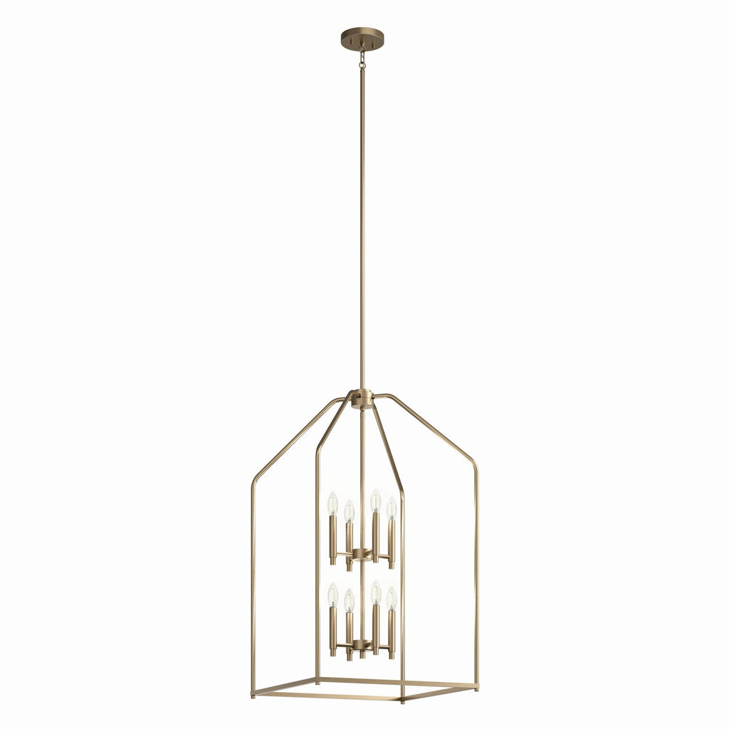 Madden Eight Light Foyer Pendant in Champagne Bronze