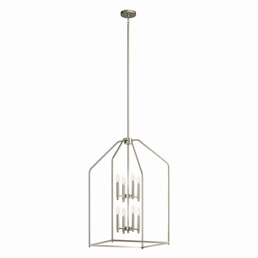 Madden Eight Light Foyer Pendant in Brushed Nickel
