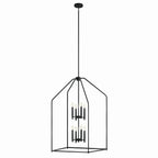 Madden Eight Light Foyer Pendant in Black