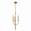 Florence Three Light Mini Chandelier in Brushed Natural Brass