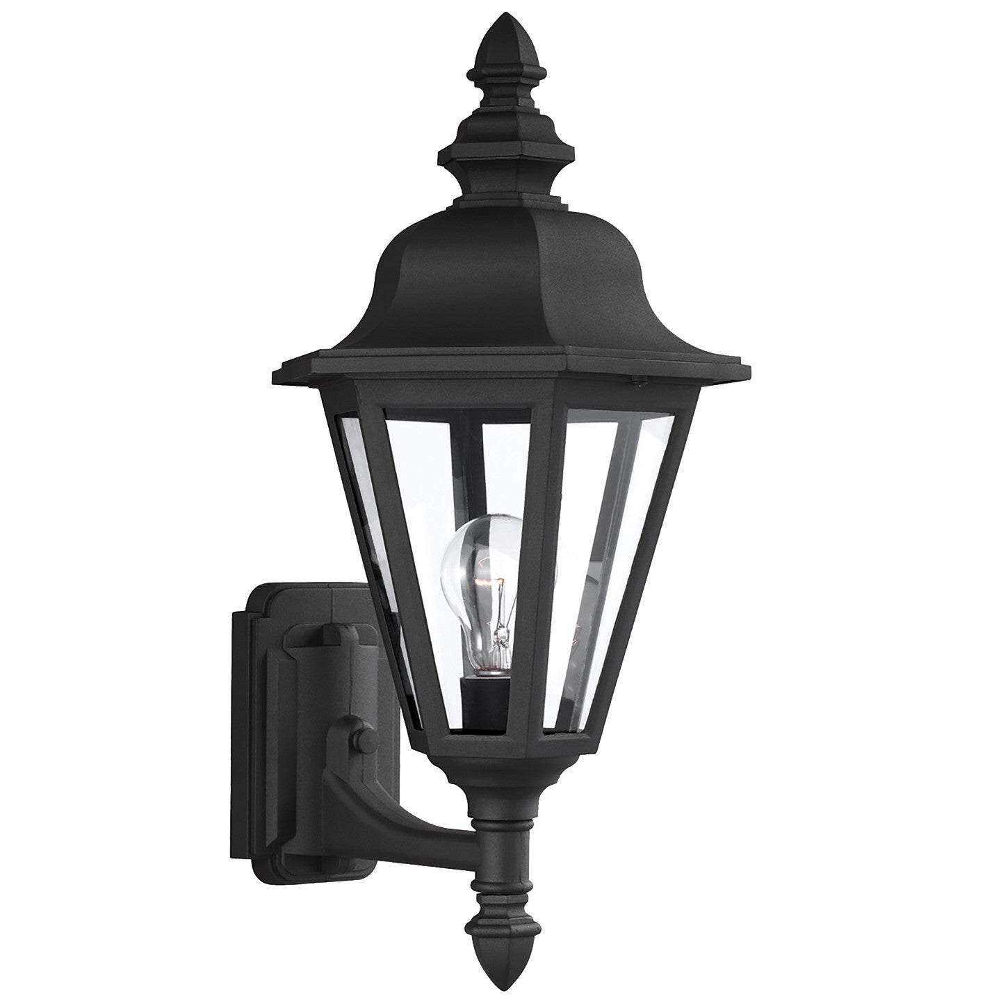 Brentwood One Light Outdoor Wall Lantern in Black