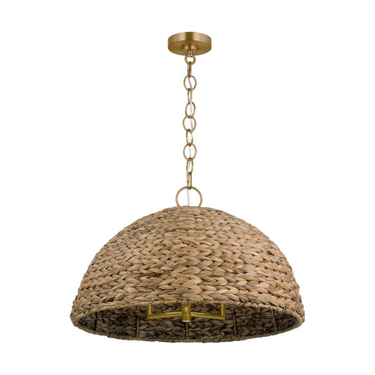 Cay Three Light Pendant in Burnished Brass