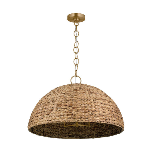 Cay Three Light Pendant in Burnished Brass