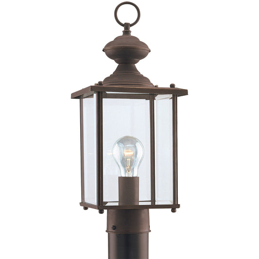 Jamestowne One Light Outdoor Post Lantern in Antique Bronze