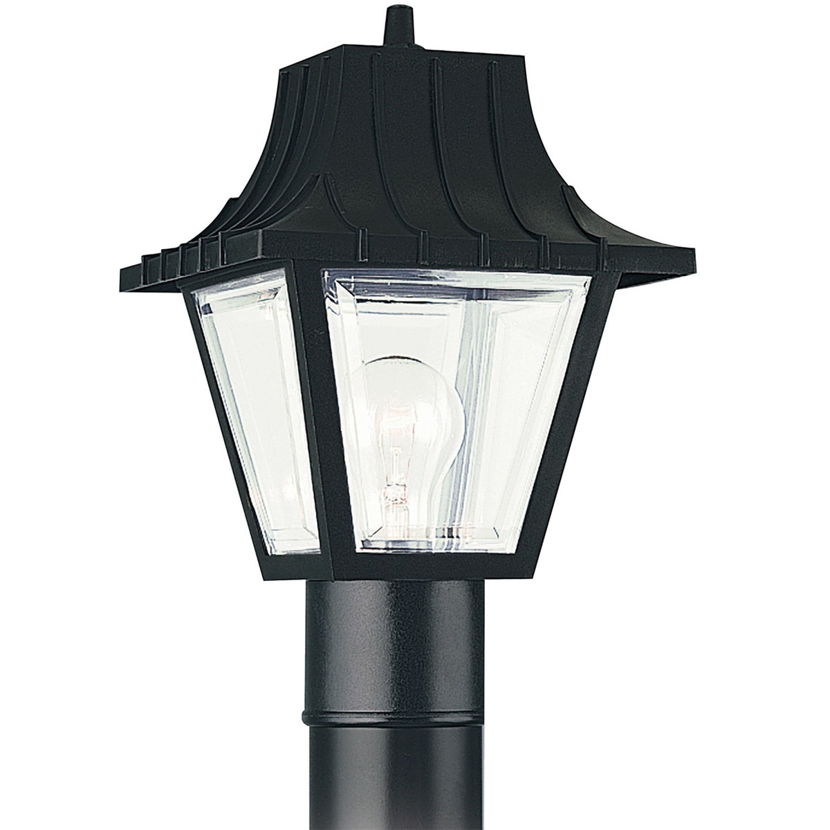 Generation Lighting - 8275-32 - One Light Outdoor Post Lantern - Polycarbonate Outdoor - Black