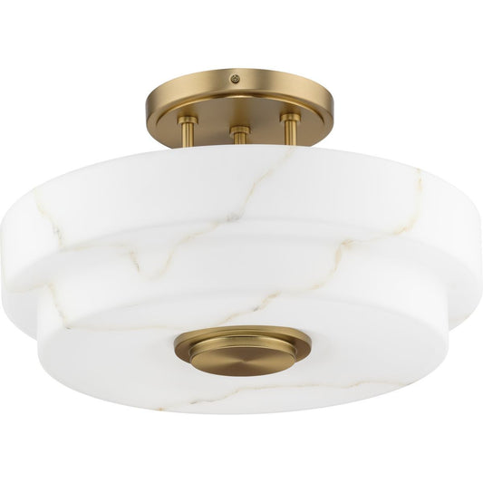 Tosca Three Light Semi-Flush Mount in Brushed Bronze