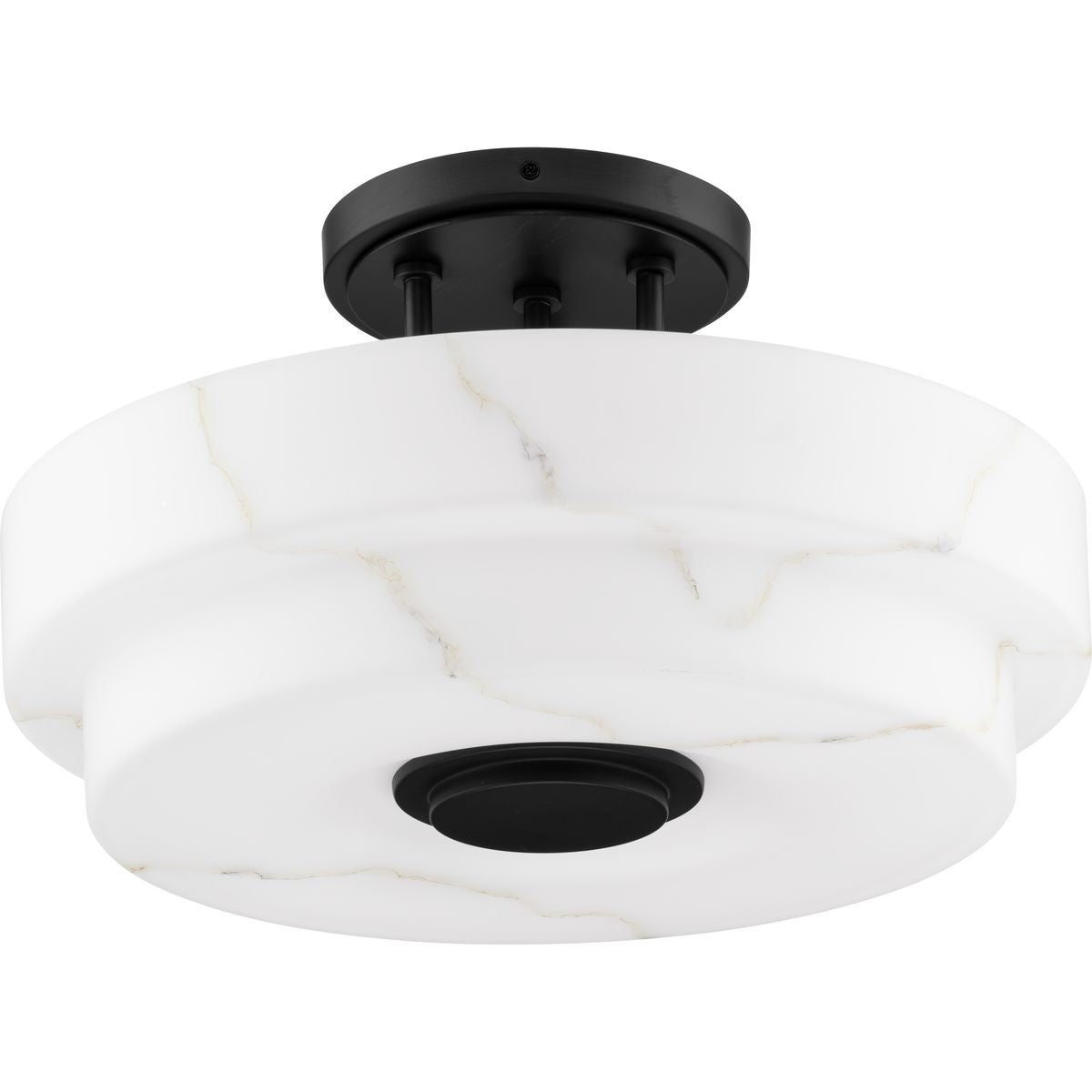 Tosca Three Light Semi-Flush Mount in Matte Black