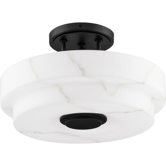 Tosca Three Light Semi-Flush Mount in Matte Black