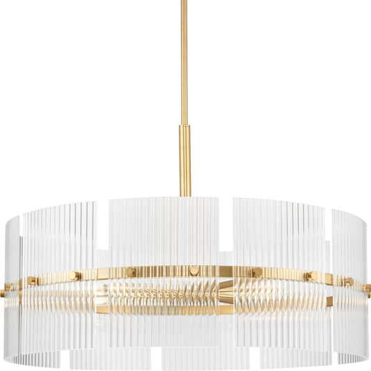 Seville Six Light Chandelier in Soft Gold