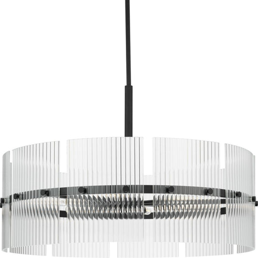 Seville Six Light Chandelier in Matte Black