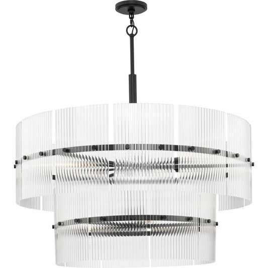 Seville Nine Light Chandelier in Matte Black