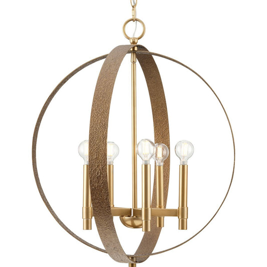 Allegheny Five Light Chandelier in Soft Gold