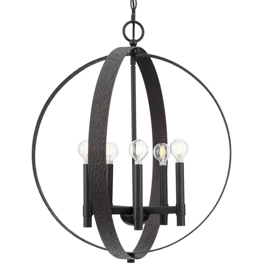 Allegheny Five Light Chandelier in Matte Black