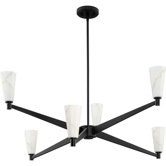 Tosca Six Light Chandelier in Matte Black