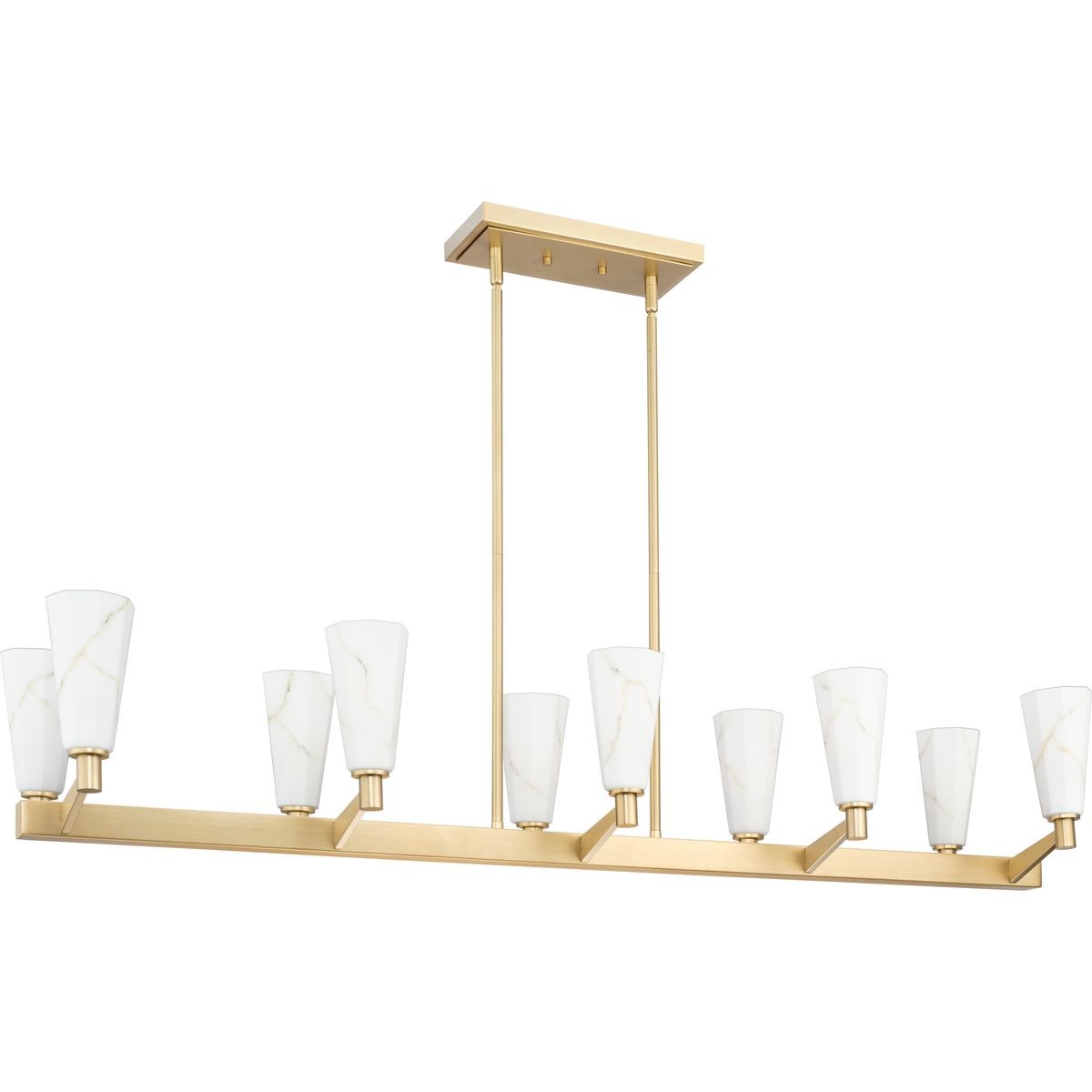 Tosca Ten Light Linear Chandelier in Brushed Bronze