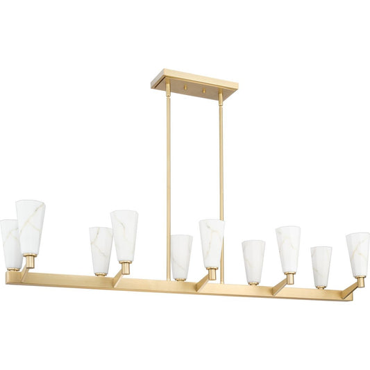 Tosca Ten Light Linear Chandelier in Brushed Bronze
