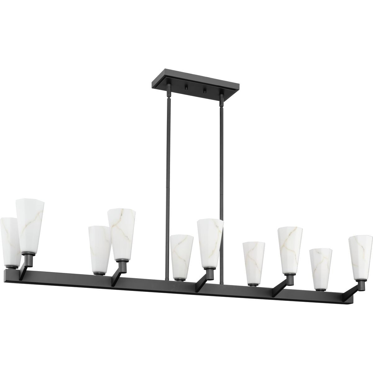 Tosca Ten Light Linear Chandelier in Matte Black