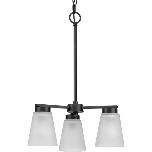 Tanner Three Light Chandelier in Matte Black