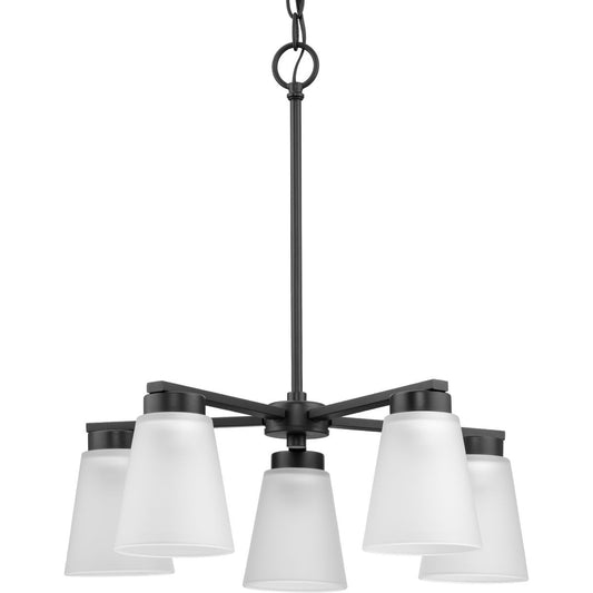 Tanner Five Light Chandelier in Matte Black