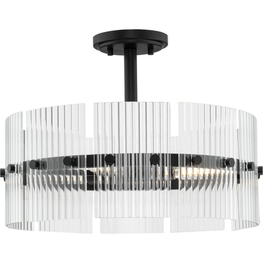 Seville Four Light Pendant in Matte Black