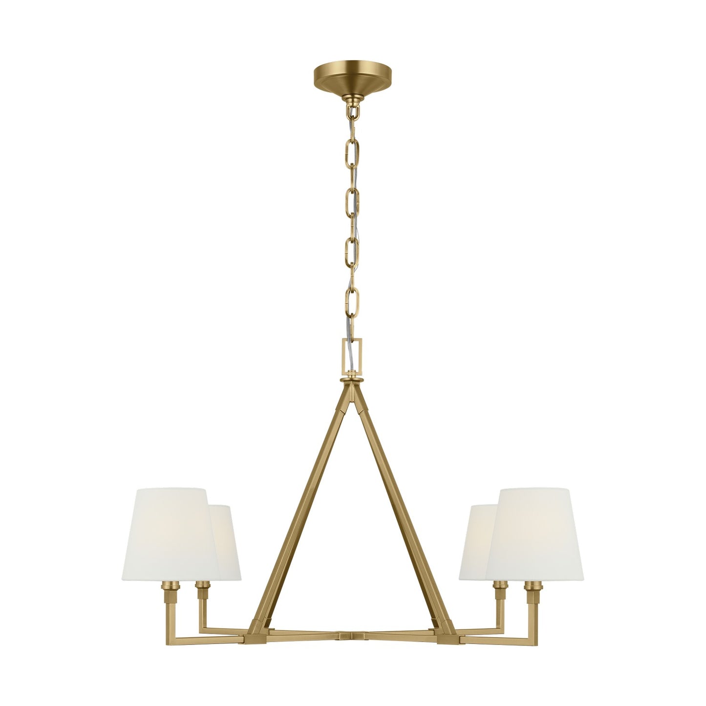 Perth Four Light Chandelier in Burnished Brass