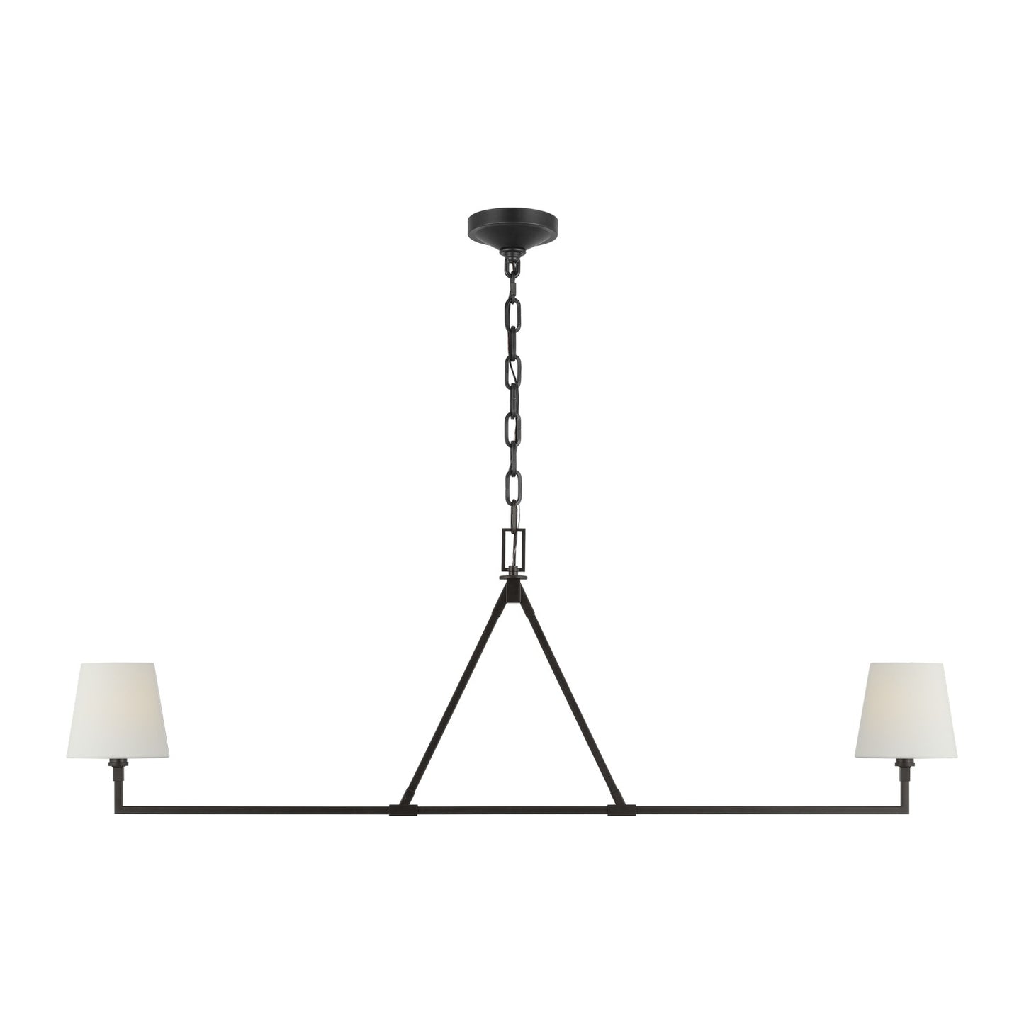 Perth Two Light Linear Chandelier in Aged Iron