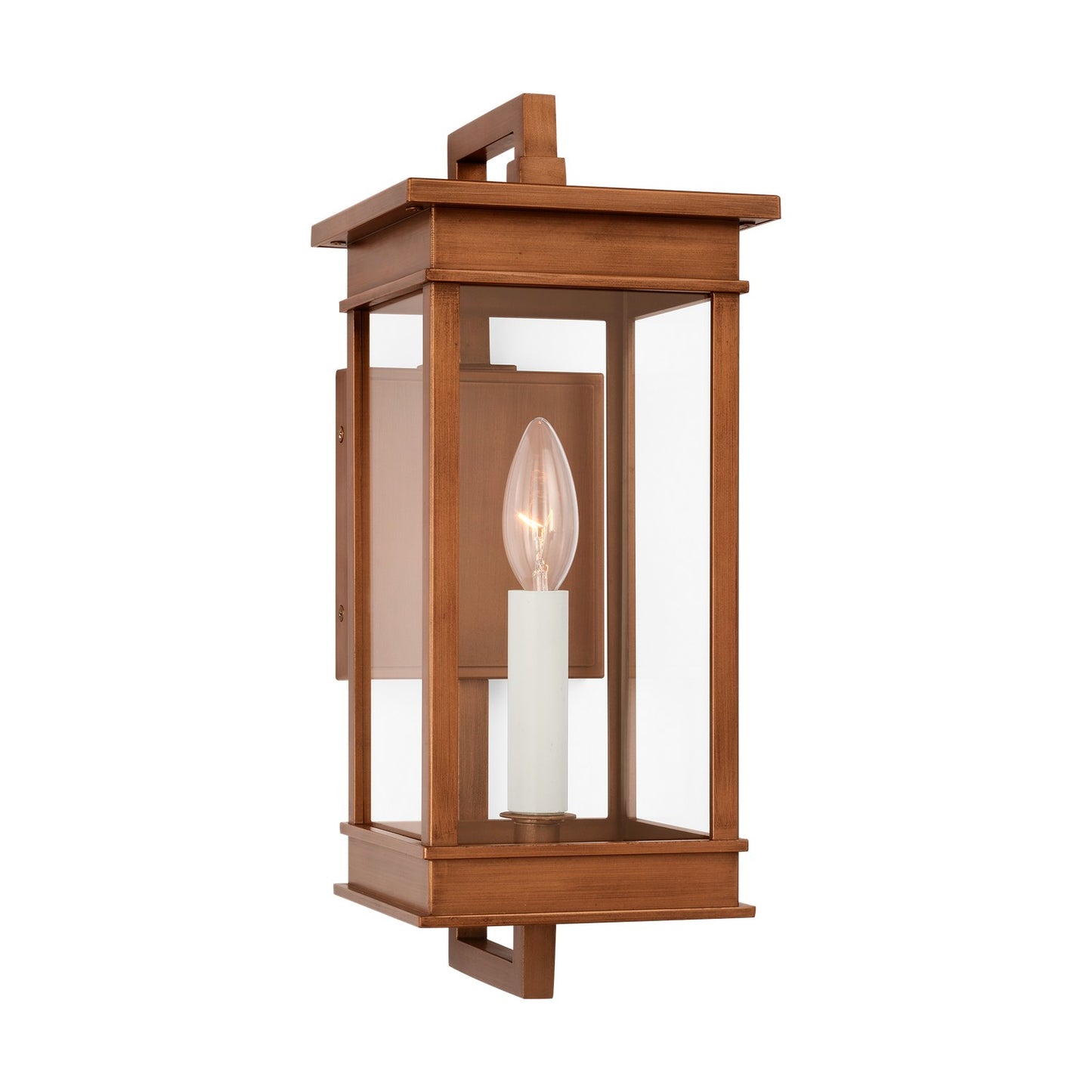 Cupertino One Light Wall Lantern in Natural Copper