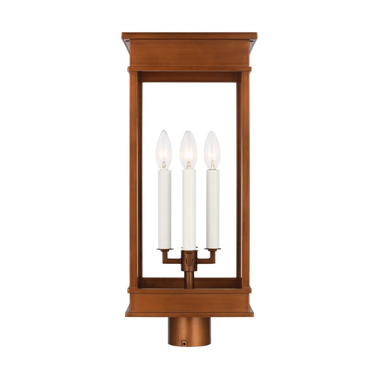 Cupertino Four Light Post Lantern in Natural Copper