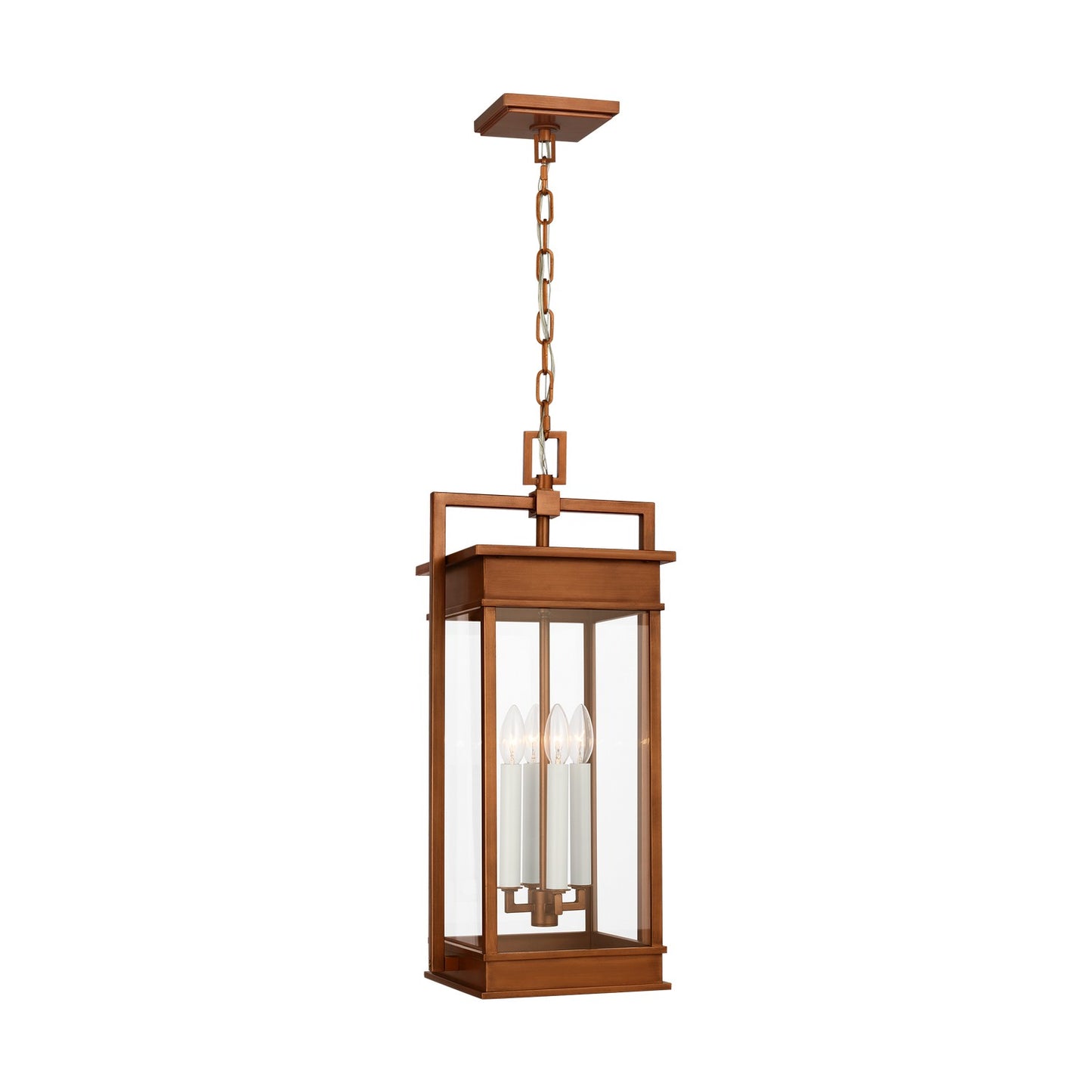 Cupertino Four Light Pendant in Natural Copper