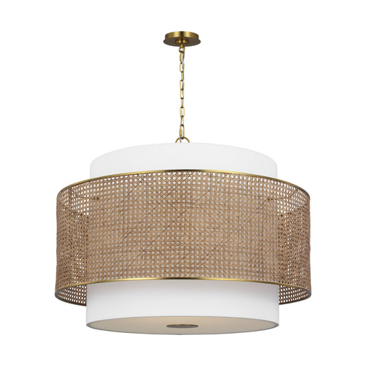 Sawyer Four Light Pendant in Blonde Rattan