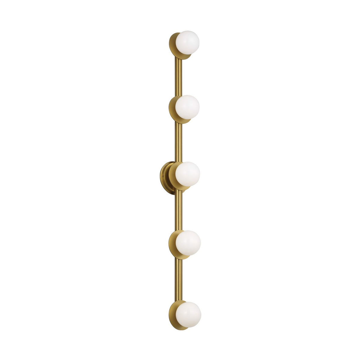 Nodes Five Light Vanity in Burnished Brass