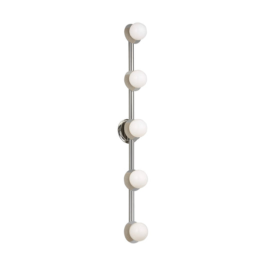 Nodes Five Light Vanity in Polished Nickel