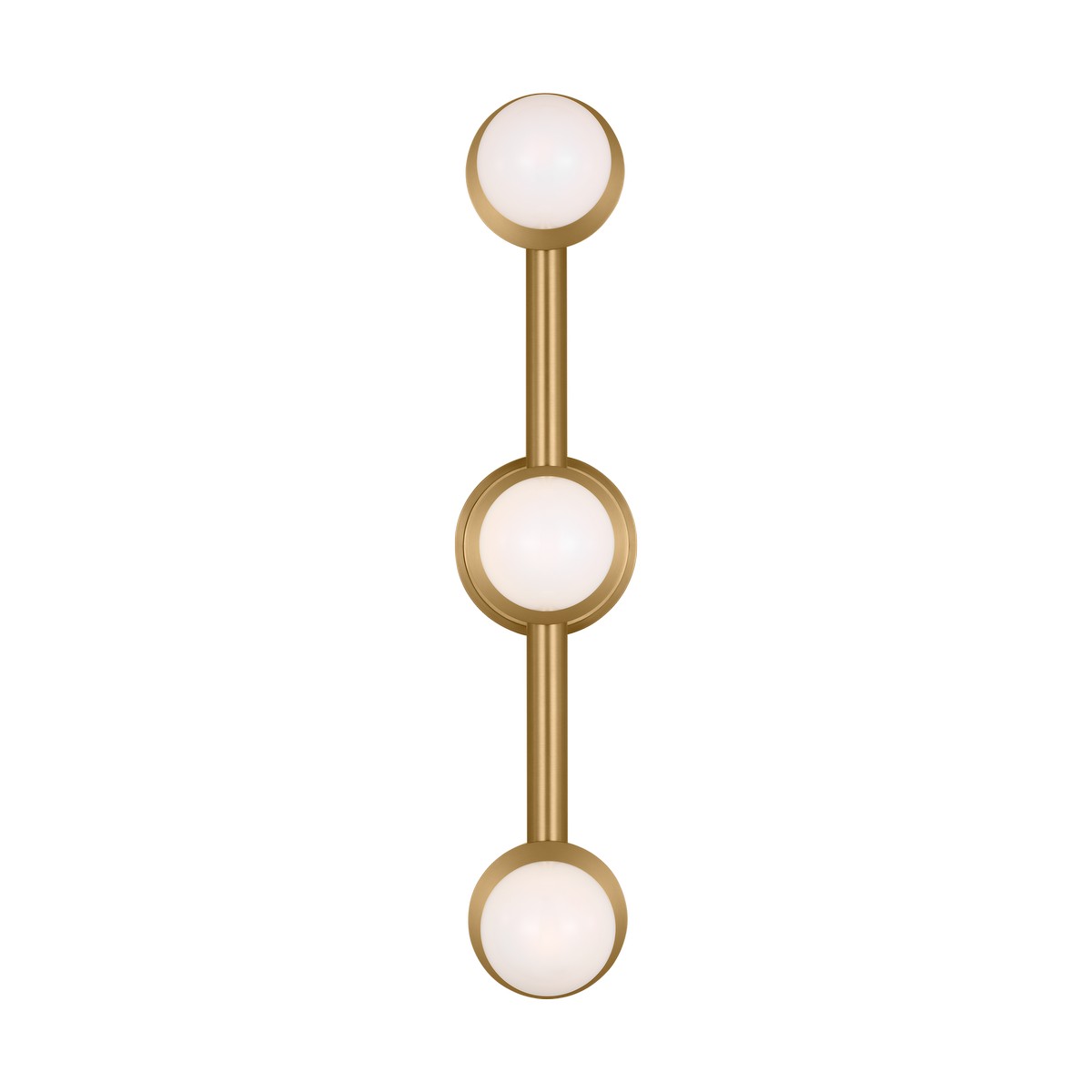 Nodes Three Light Vanity in Burnished Brass