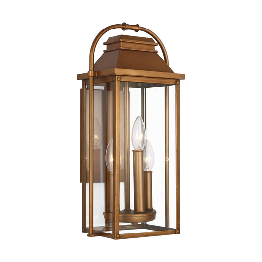 Wellsworth Three Light Wall Lantern in Natural Copper