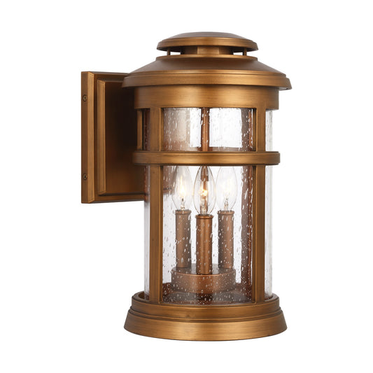 Newport Three Light Wall Lantern in Natural Copper
