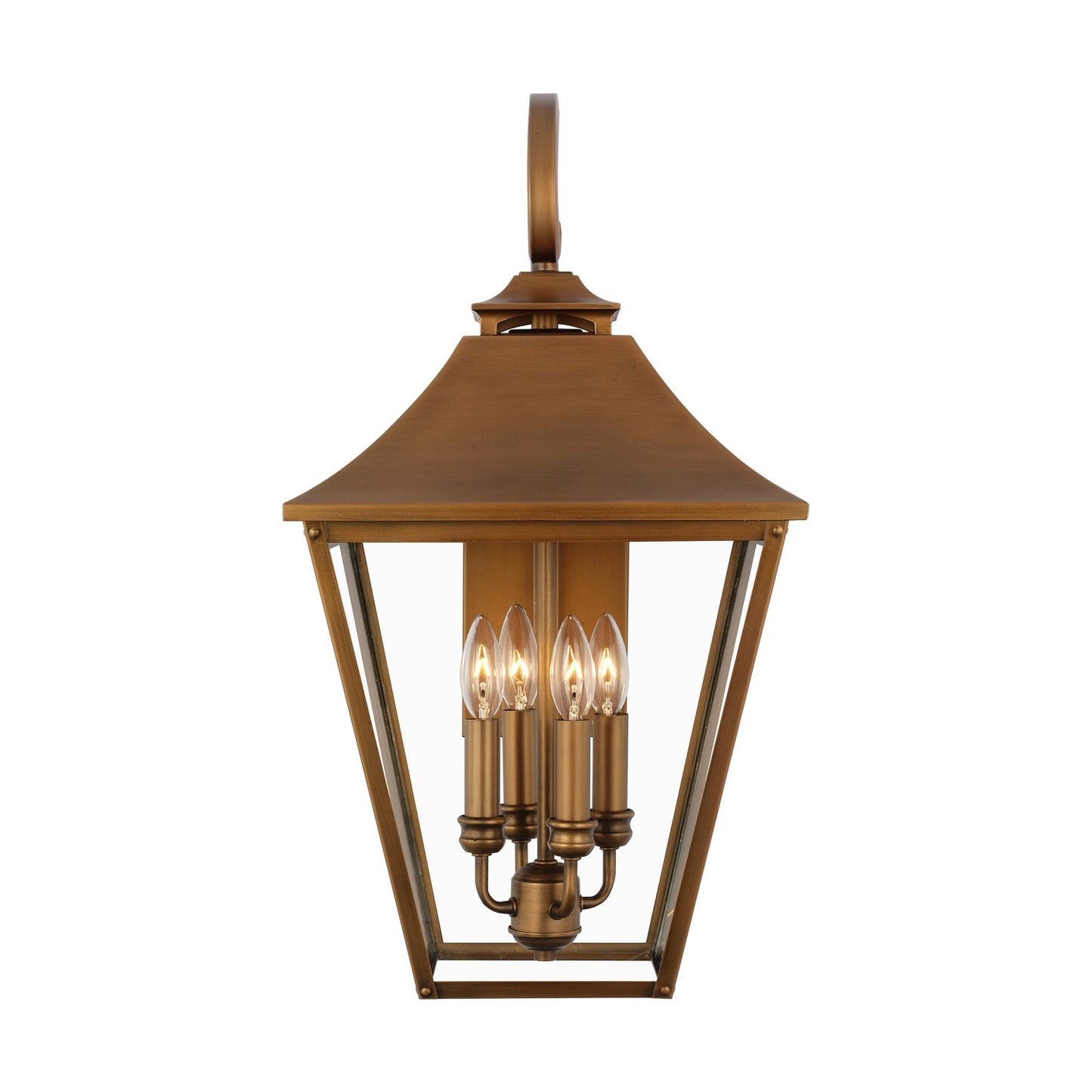 Galena Four Light Wall Lantern in Natural Copper