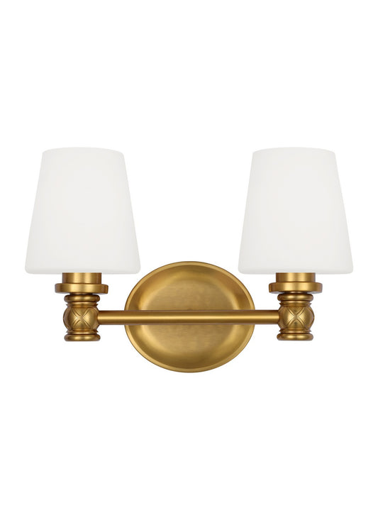 Xavierre Two Light Vanity in Burnished Brass