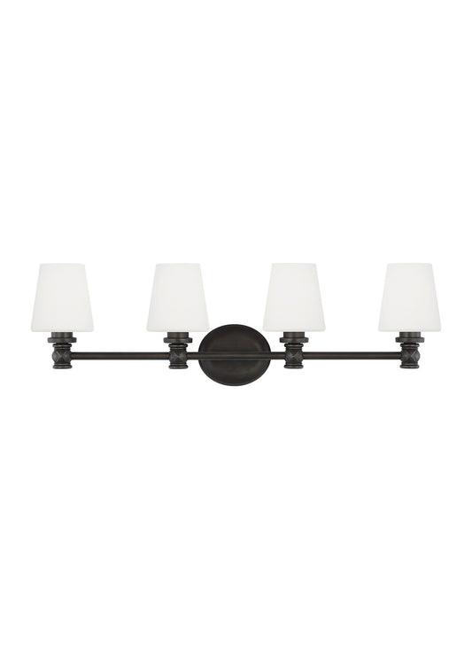 Xavierre Four Light Vanity in Aged Iron