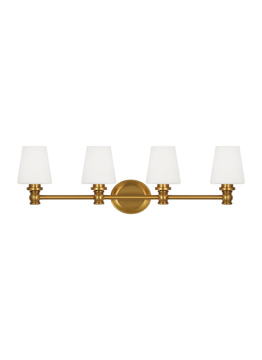Xavierre Four Light Vanity in Burnished Brass