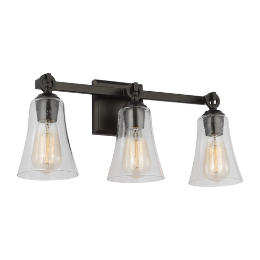 Monterro Three Light Vanity in Aged Iron
