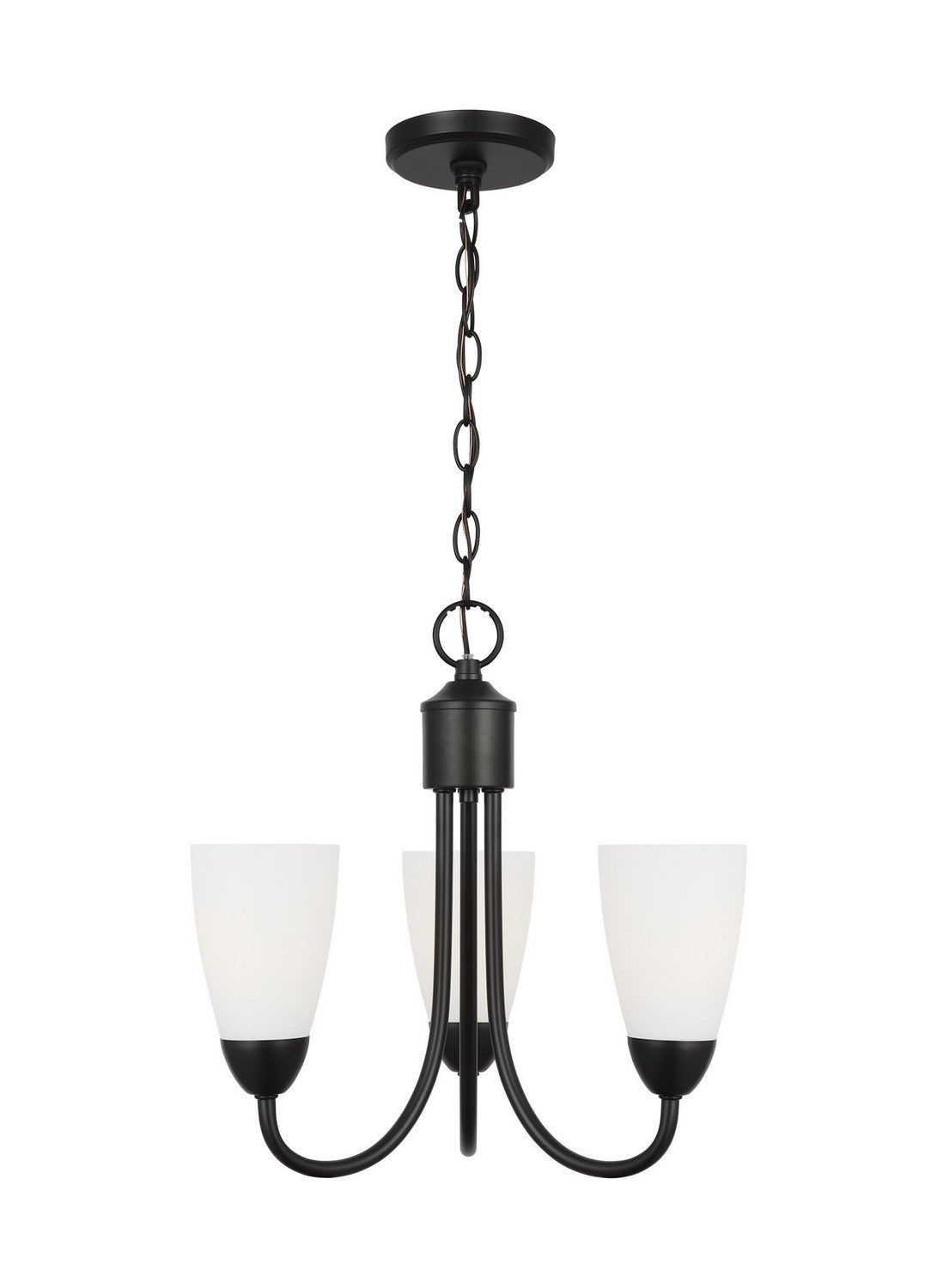 Seville Three Light Chandelier in Midnight Black
